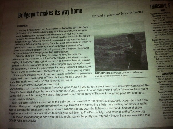 Dubiously Factual Bridgeport/Josh Gross Writeup in The Weekly Volcano
